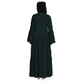 Coat collar Abaya with white inner- Bottle Green Coat collar Abaya with white inner- Bottle Green